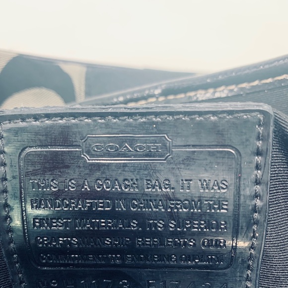 Coach Canvas Signature Print Stripe Shoulder Bag - Picture 15 of 16